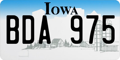 IA license plate BDA975