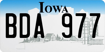 IA license plate BDA977