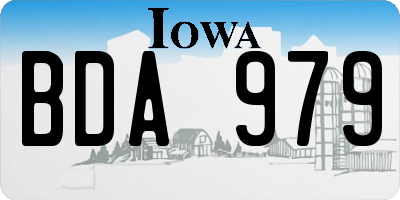 IA license plate BDA979