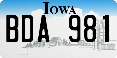 IA license plate BDA981