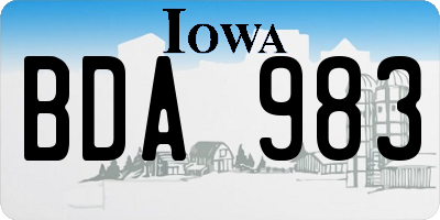 IA license plate BDA983
