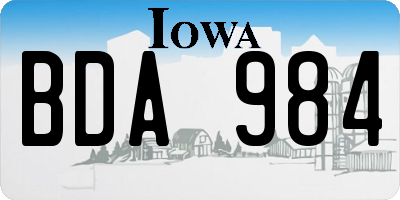 IA license plate BDA984