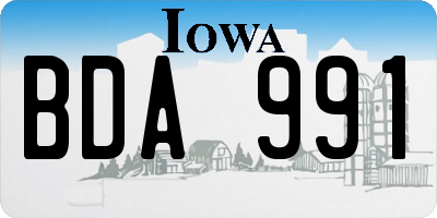 IA license plate BDA991