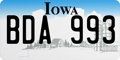 IA license plate BDA993