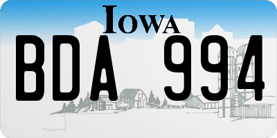 IA license plate BDA994