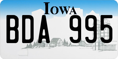 IA license plate BDA995