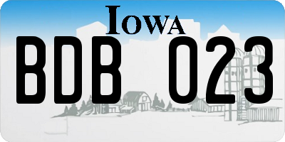 IA license plate BDB023
