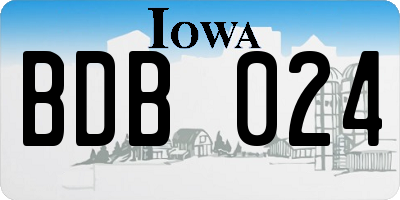 IA license plate BDB024