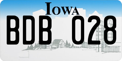 IA license plate BDB028