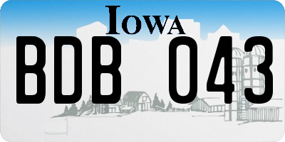 IA license plate BDB043