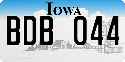IA license plate BDB044