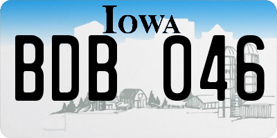 IA license plate BDB046
