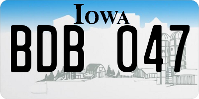 IA license plate BDB047