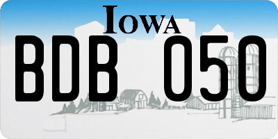 IA license plate BDB050
