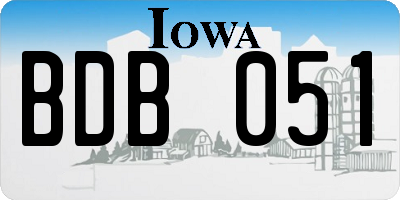 IA license plate BDB051