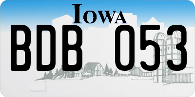 IA license plate BDB053