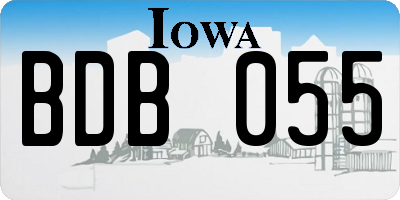 IA license plate BDB055