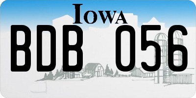 IA license plate BDB056