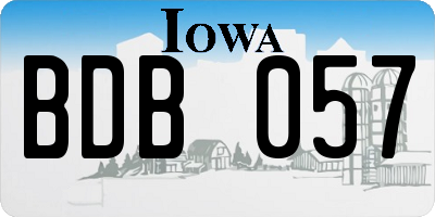 IA license plate BDB057