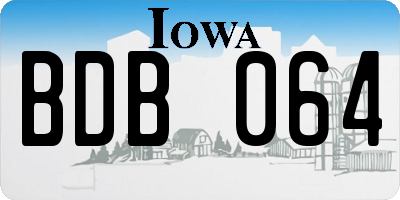 IA license plate BDB064