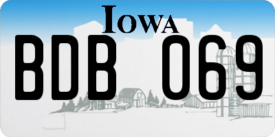 IA license plate BDB069