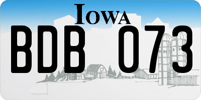 IA license plate BDB073