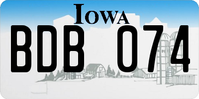 IA license plate BDB074