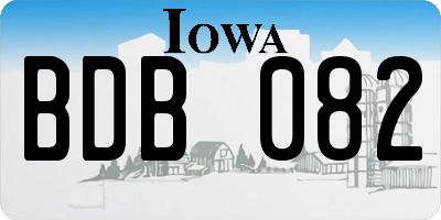 IA license plate BDB082