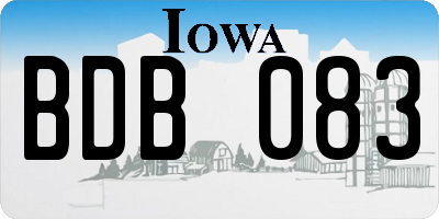 IA license plate BDB083