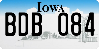 IA license plate BDB084