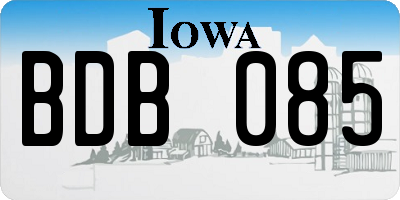 IA license plate BDB085