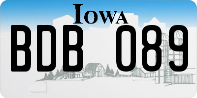 IA license plate BDB089
