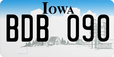 IA license plate BDB090