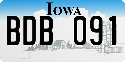 IA license plate BDB091