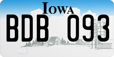 IA license plate BDB093