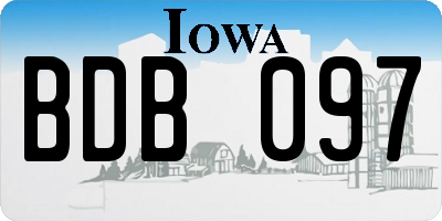 IA license plate BDB097