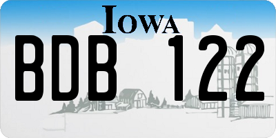 IA license plate BDB122