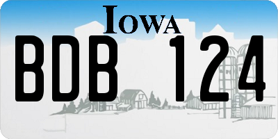 IA license plate BDB124