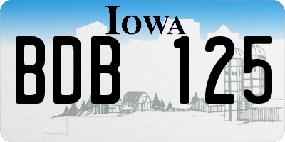 IA license plate BDB125