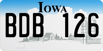IA license plate BDB126