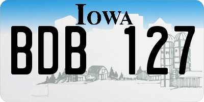 IA license plate BDB127