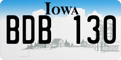 IA license plate BDB130