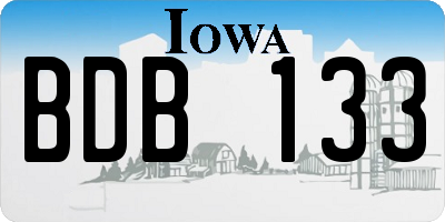 IA license plate BDB133