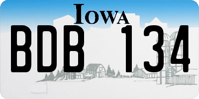 IA license plate BDB134