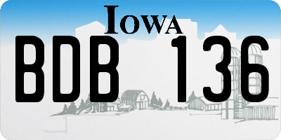 IA license plate BDB136