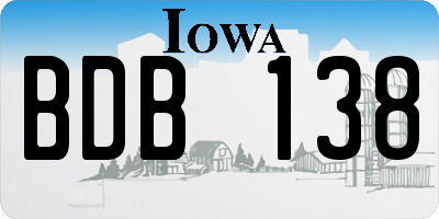 IA license plate BDB138