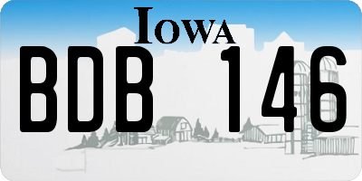 IA license plate BDB146