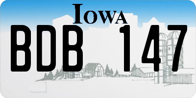 IA license plate BDB147