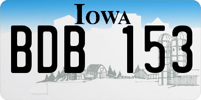 IA license plate BDB153