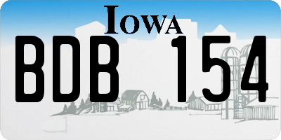 IA license plate BDB154